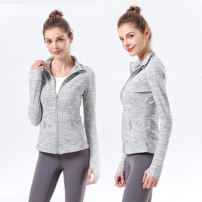 Yoga Clothes Autumn and Winter uarun Sports Jacket Women's Slim Stretch Zipper Running Yoga Fitness Long-Sleeved Upper Garment