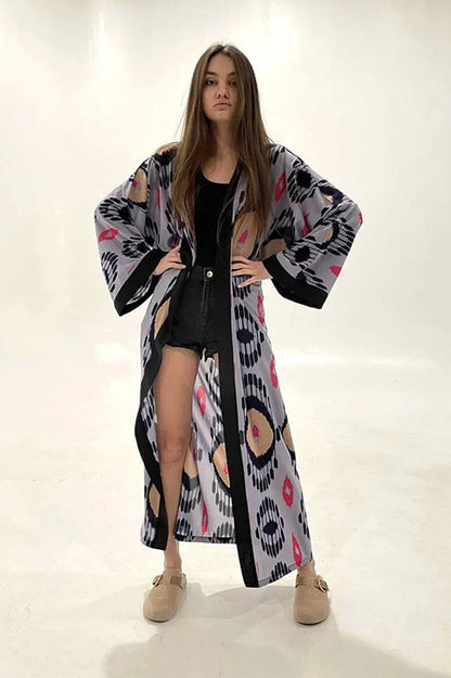Brigitte One Of A Kind Ikat Maxi Kimono
