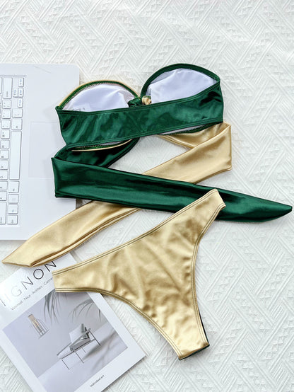 color block swimwear