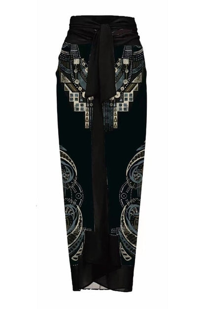 Ensemble maillot de bain une pièce et jupe 3D fleur