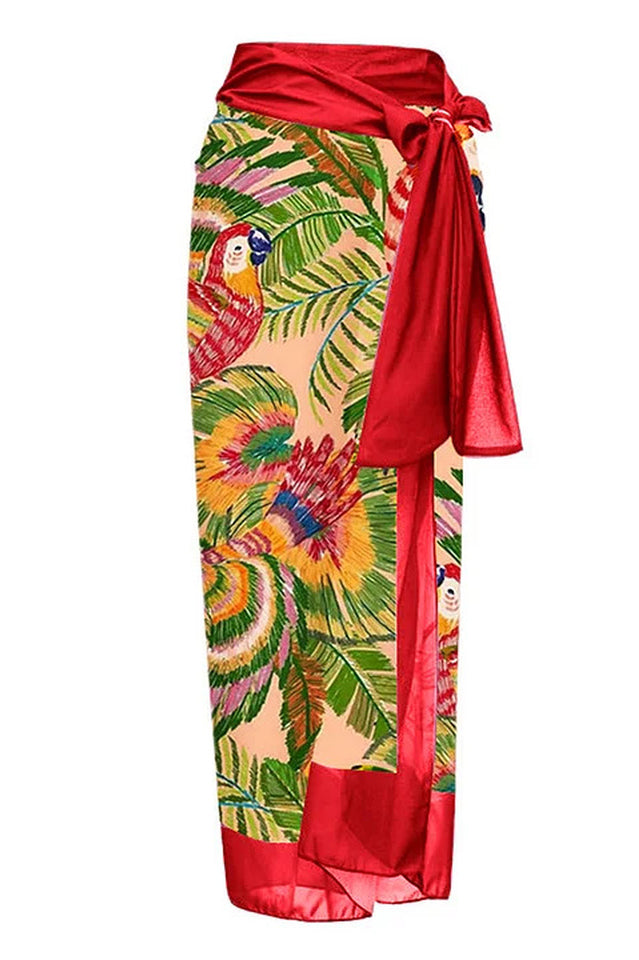3D Flower One Piece Swimsuit & Skirt Set - Seldom Seen Styles