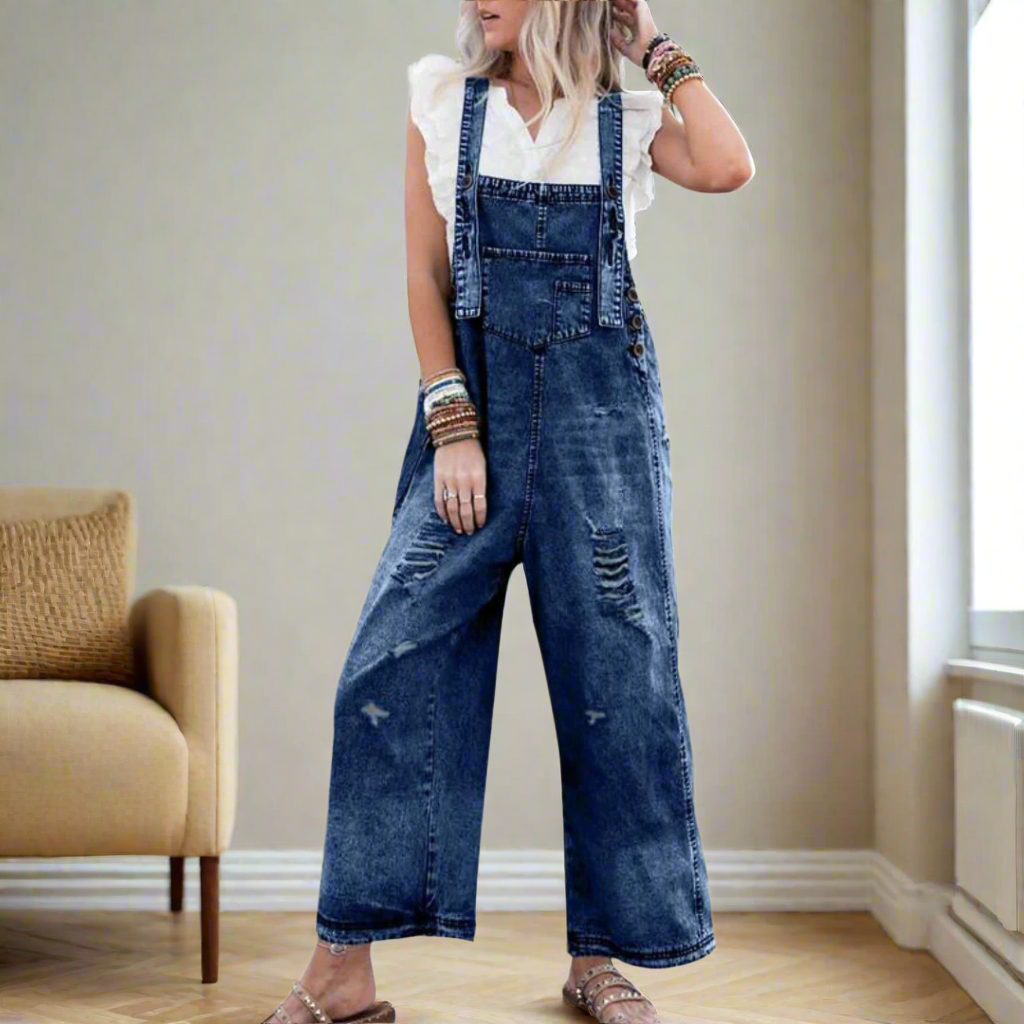 CARMELITA™ – Vintage Wash Adjustable Jumpsuit - Seldom Seen Styles
