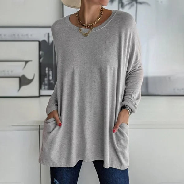 👚50% discount ✨New long-sleeved cotton T-shirt with a casual pocket - Seldom Seen Styles