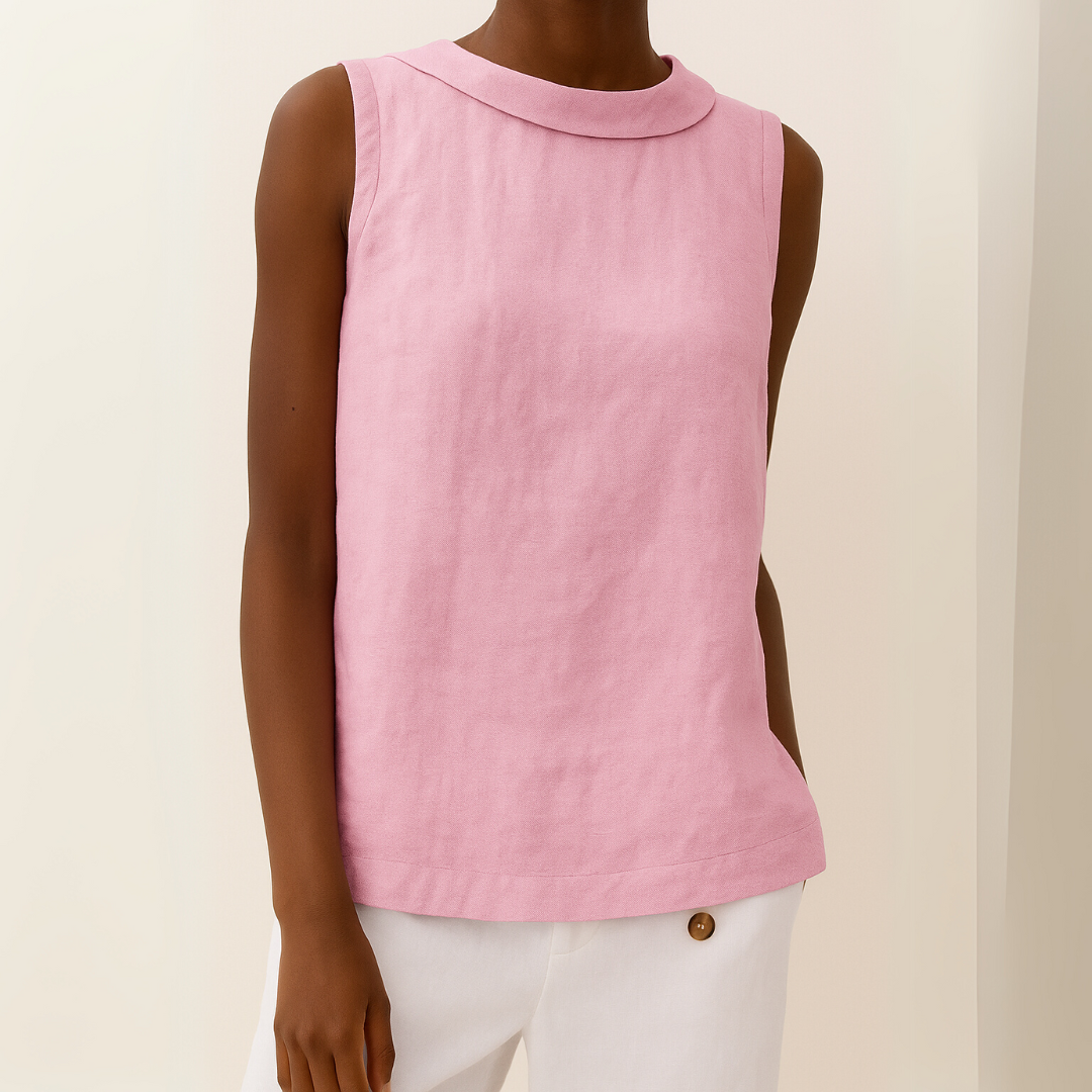 Maria™ | Sleeveless Roll Collar Top - Seldom Seen Styles