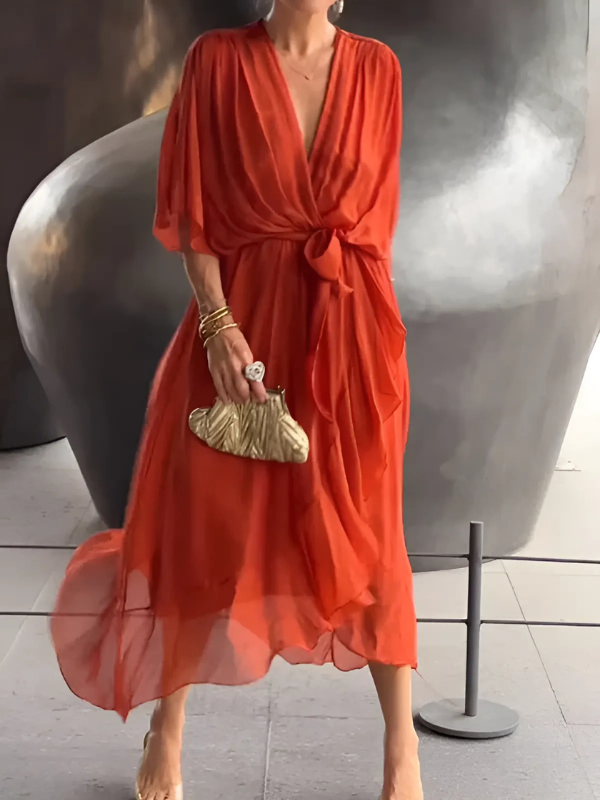 Lori™ | Timeless Wrap Midi Dress - Seldom Seen Styles