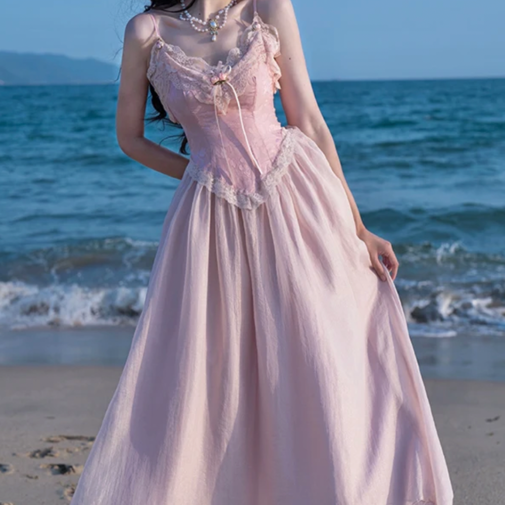 PENELOPE COQUETTE PINK LACE MIDI DRESS - Seldom Seen Styles