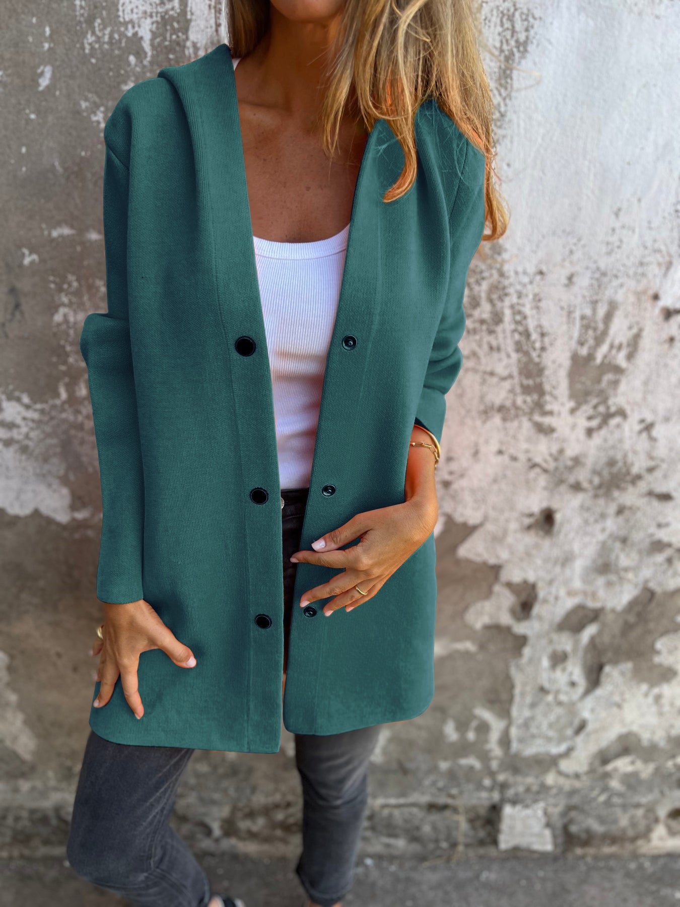 Casual Single Breasted Hooded Jacket - Seldom Seen Styles