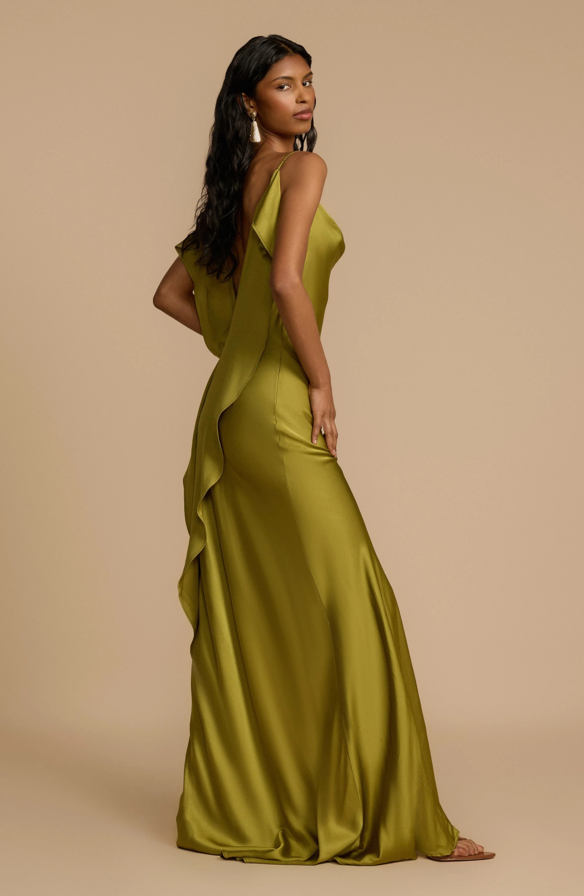 Satin Side High Slit Maxi Dress - Seldom Seen Styles