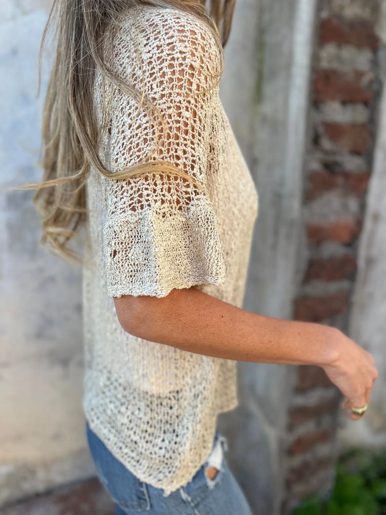 One Button Hollow Knit Tops - Seldom Seen Styles