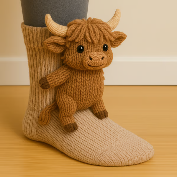 Animal Socks, 3D Knit Animal Socks for Women, Cute Handmade Plush Animals Design Sock