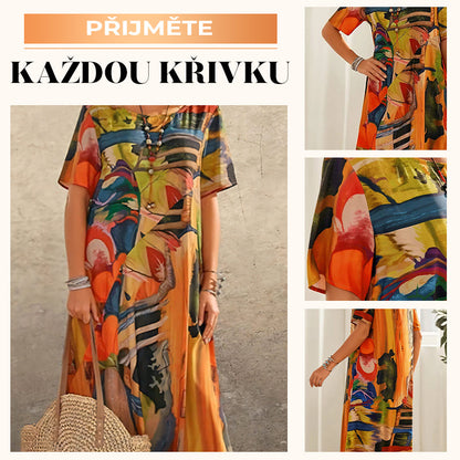 Vzdušné šaty s tropickým potiskem