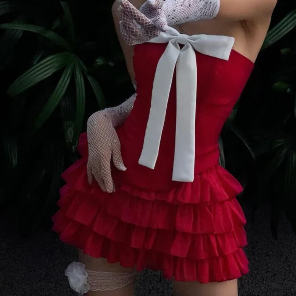 LOLI RUFFLE BOW DRESS - Seldom Seen Styles