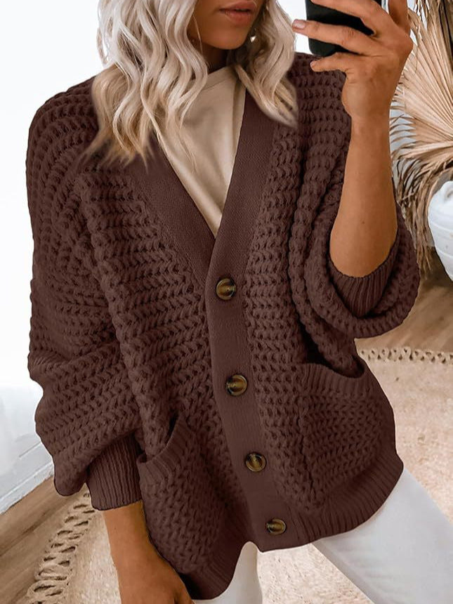 Women's 2024 Fashion Casual Open Front Long Sleeve Chunky Knit Cardigans Sweaters Outerwear Coats - Seldom Seen Styles