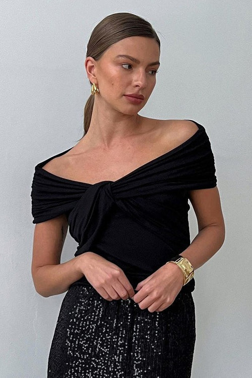Elegant Chic Off Shoulder Twist Blouse - Seldom Seen Styles