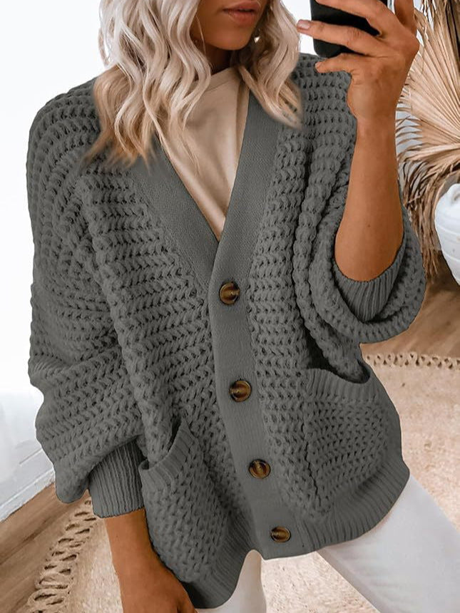 Women's 2024 Fashion Casual Open Front Long Sleeve Chunky Knit Cardigans Sweaters Outerwear Coats - Seldom Seen Styles