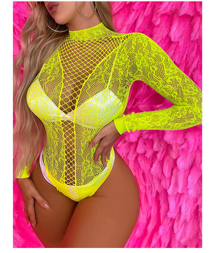 Sexy Lingerie for Women Naughty Fishnet Lingerie Set Bodysuit Outfits Teddy Sheer Mesh Erotic