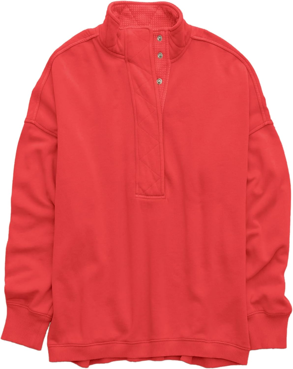 Sweatshirt for Women Oversized Casual Long Sleeve Button Henley Neck Pullover Tops Fashion Outfits Clothes - Seldom Seen Styles