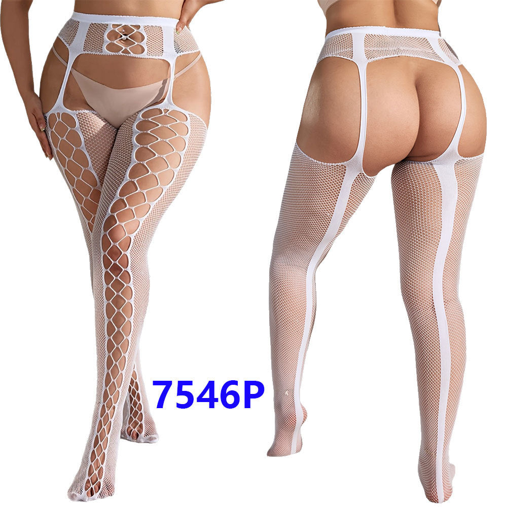 Plus Size Sexy Lingerie Women's Sexy Stockings Free off Open Files Socks Garter Jacquard Leggings7546P - Seldom Seen Styles