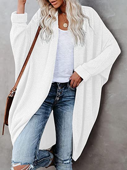 11Color Amazon Women's Cardigan Long Sleeve Cardigan Jacket Large Sweater Loose Bohemian Style Pocket Coat