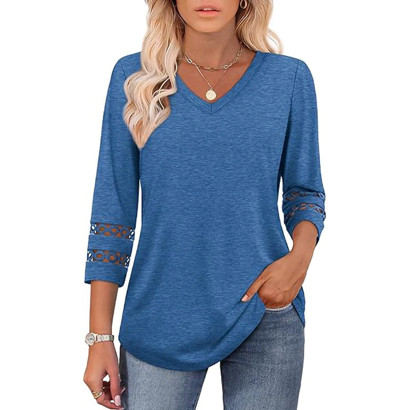 3/4 Length Sleeve Womens Tops Dressy Casual Blouses for Women 2025 Trendy V Neck T Shirts Summer Clothes - Seldom Seen Styles