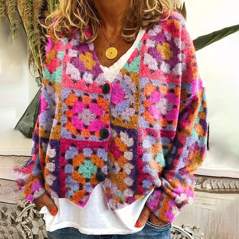 Foreign Trade Cross-Border2023Amazon Foreign Trade New Christmas Abstract Printing Casual Cloak Coat Cardigan