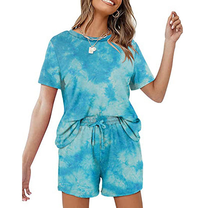 2025Summer New Women's Two-Piece Set Solid Color Short Sleeve T Casual T-shirt and Shorts Set for Women