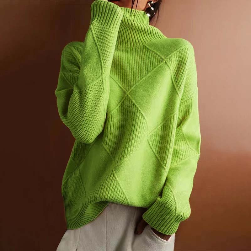 Erica | Textured Turtleneck Knit Sweater - Seldom Seen Styles
