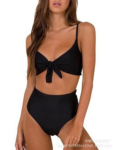 Womens High Waisted Bikini Set Tie Knot High Rise Two Piece Swimsuits Bathing Suits - Seldom Seen Styles