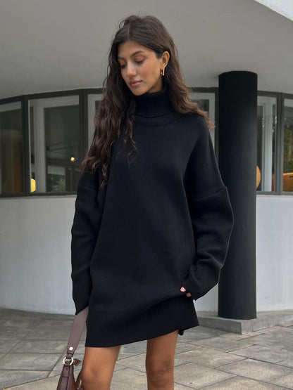 Autumn and Winter Turtleneck Sweater Women's Mid-Length Thickened Cross-Border Wholesale Russia2023New Long-Sleeved Knitwear European and American