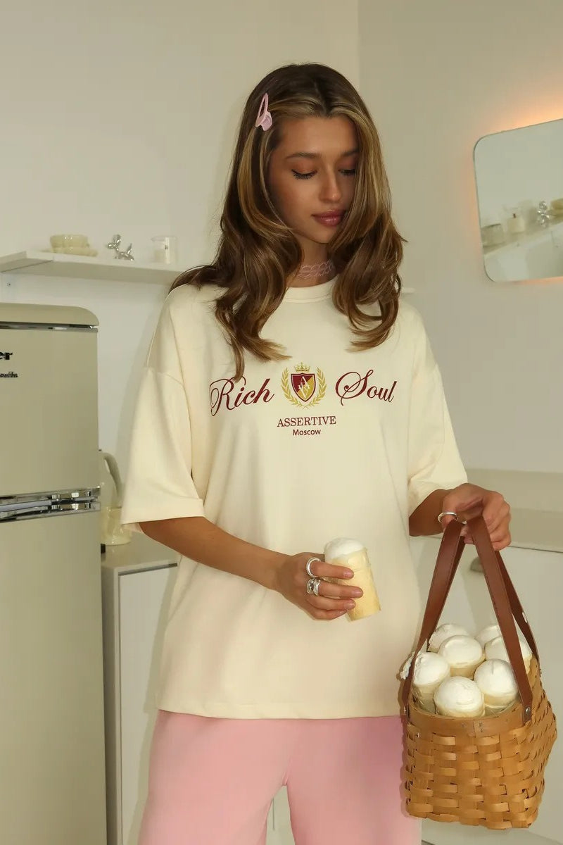 Minimalist Casual Fresh Print Cotton Short Sleeve T-shirt - Seldom Seen Styles