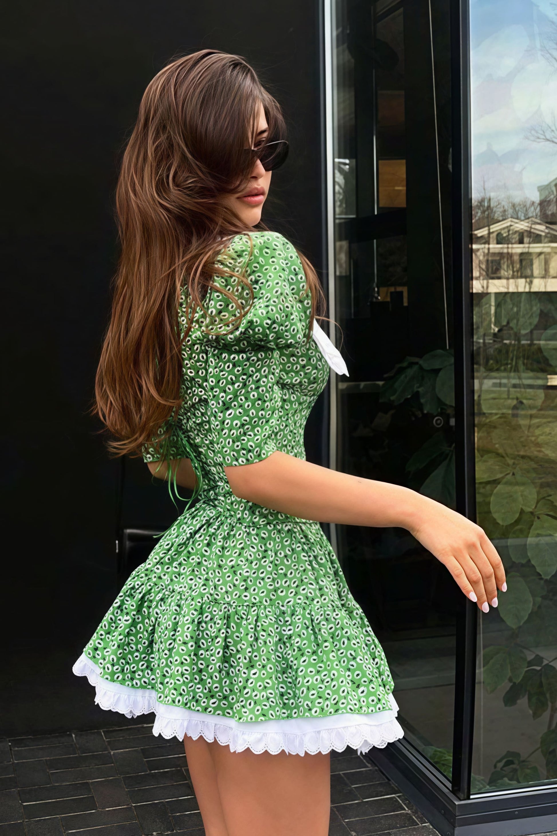 Peter Pan Collar Short Sleeve Floral Mini Dress - Seldom Seen Styles
