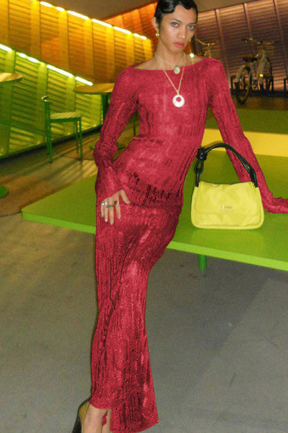 Moss Green Metallic Umbra Dress