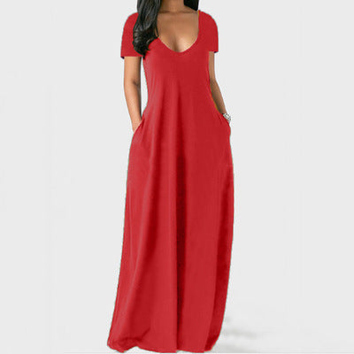 Robe de détente unie à poches pour femme, robe longue basique décontractée et confortable à manches longues, idéale au quotidien, vêtements de nuit pour toutes les saisons, tenue de détente, élégante, chemise de nuit pour femme, vêtements de nuit 