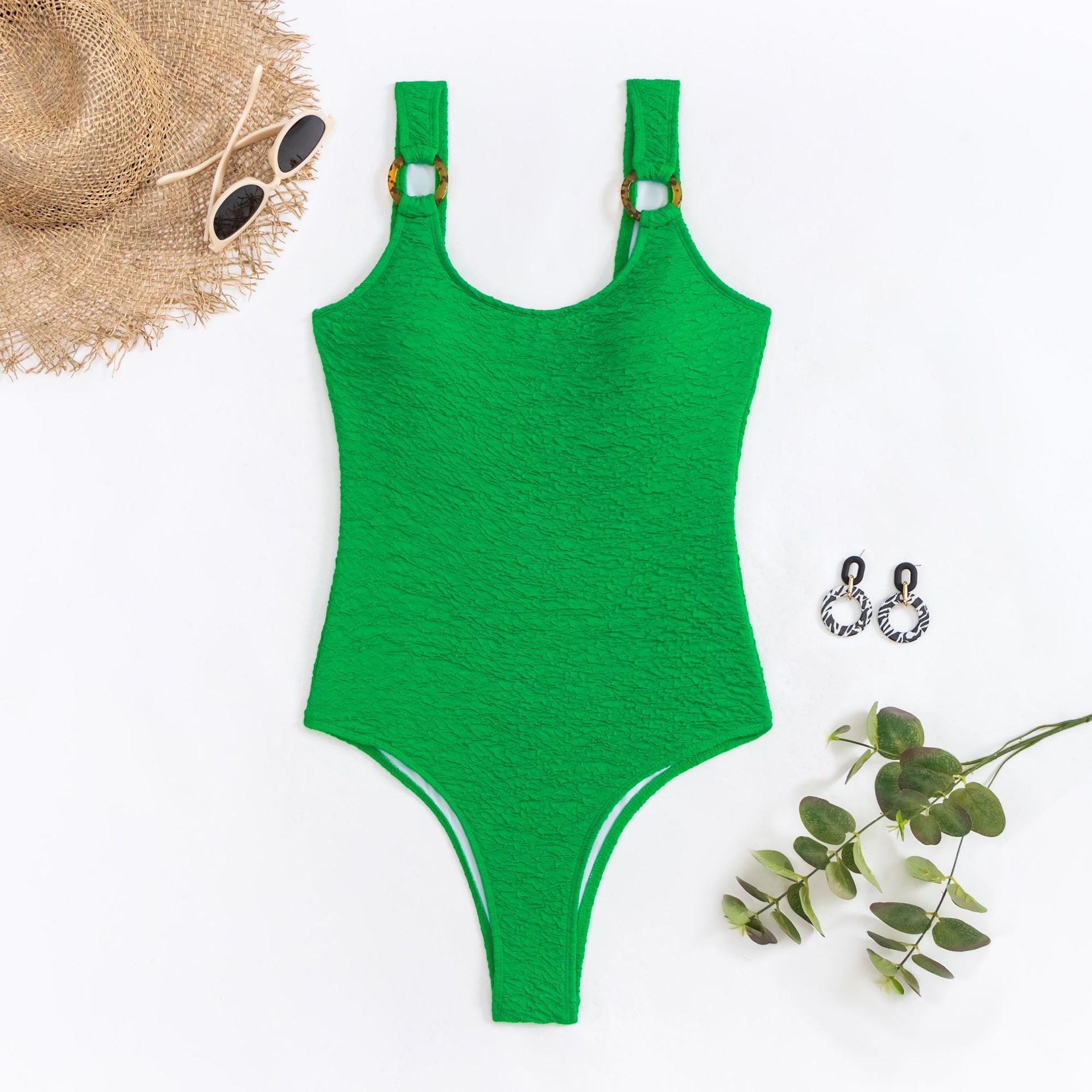 high cut one piece swimsuit One-Piece Swimsuit for Women Solid Color Tight-Fitting Women's Swimwear - Seldom Seen Styles