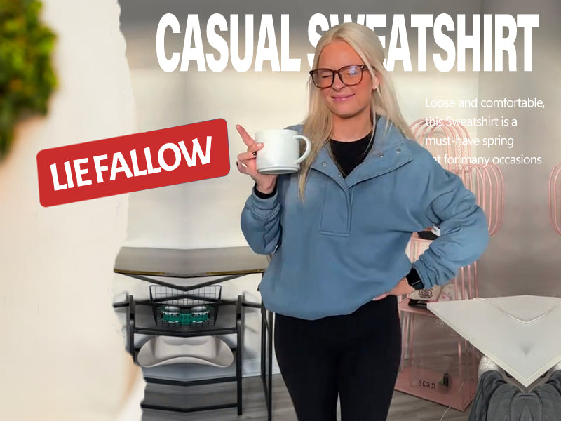 Sweatshirt for Women Oversized Casual Long Sleeve Button Henley Neck Pullover Tops Fashion Outfits Clothes - Seldom Seen Styles