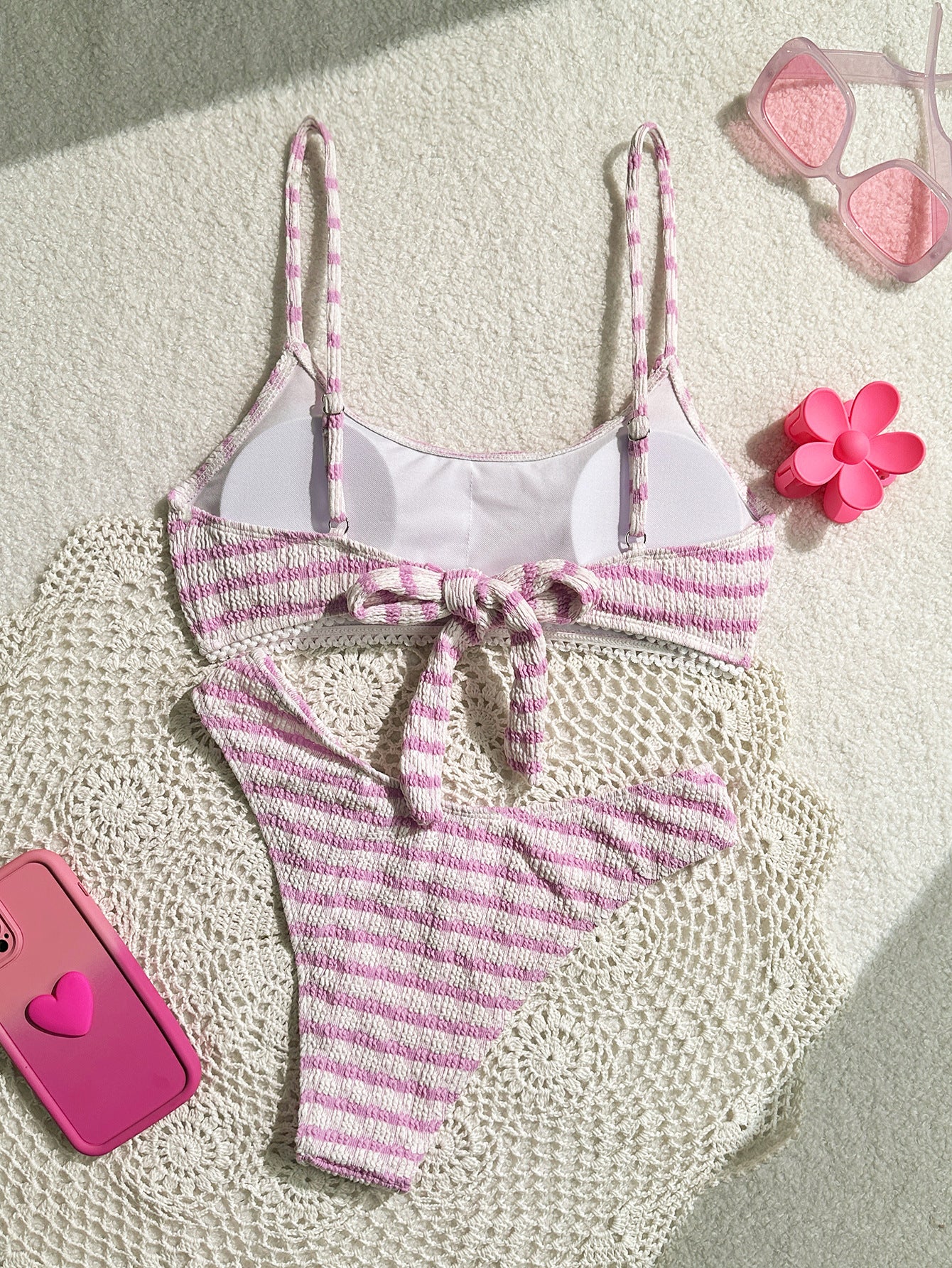 pink striped bikini