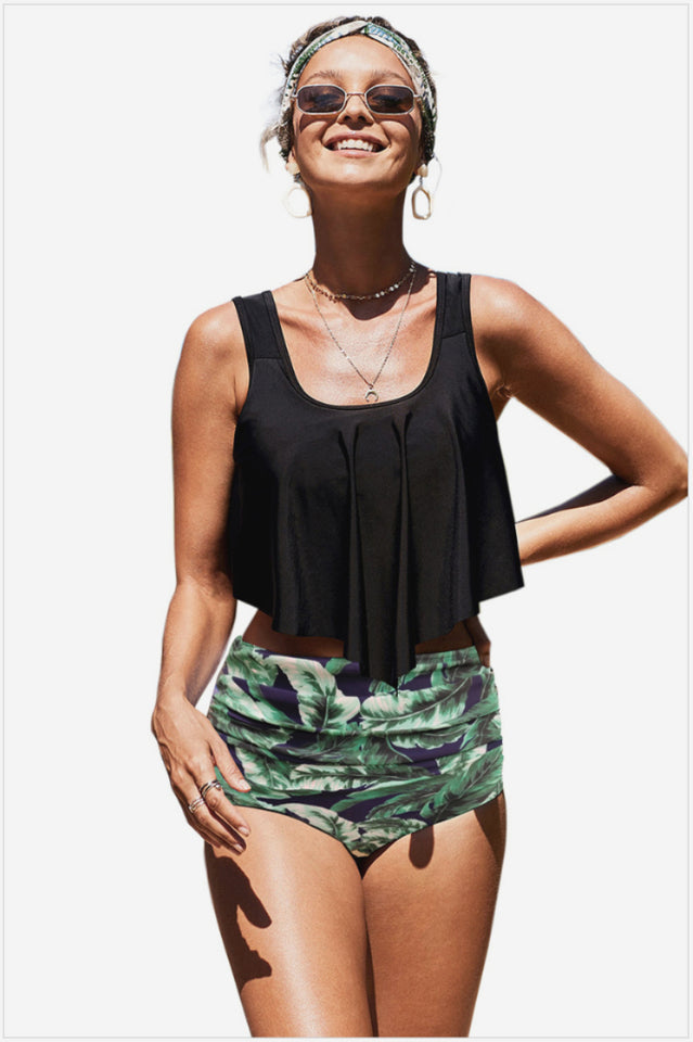 Ruffled High Waist Tankinis - Seldom Seen Styles