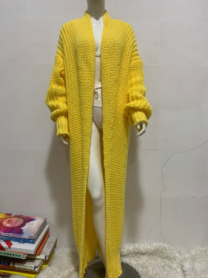 Large Version Long Sweater Coat Autumn  Winter  New Sweater Cardigan Thick Needle Loose   Women