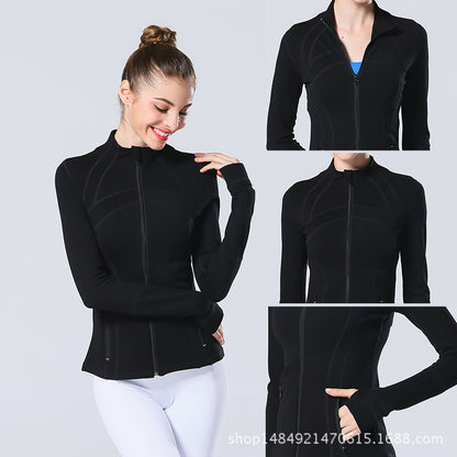 Yoga Clothes Autumn and Winter uarun Sports Jacket Women's Slim Stretch Zipper Running Yoga Fitness Long-Sleeved Upper Garment