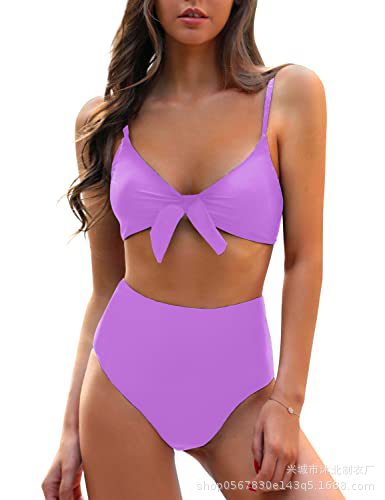 Womens High Waisted Bikini Set Tie Knot High Rise Two Piece Swimsuits Bathing Suits - Seldom Seen Styles