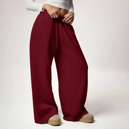 Damen-Jogginghose mit Fleecefutter, warm, für den Winter, weite Jogginghose, Baggy-Freizeithose mit Taschen 