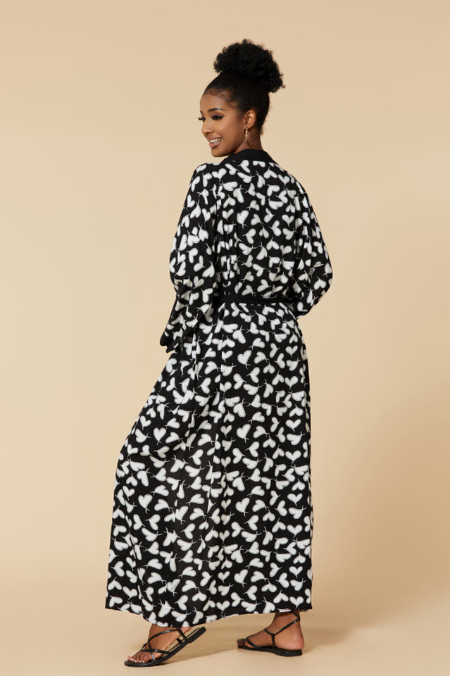 Print Belted Kimono Dress - Seldom Seen Styles