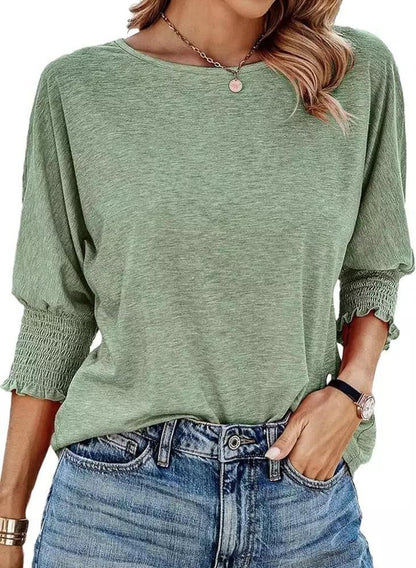 Women's 2025 Fashion Tops 3/4 Sleeve T-Shirts Cute Crewneck Basic Business Tees Blouses Casual Summer Wear Super Soft Breathable Fabric