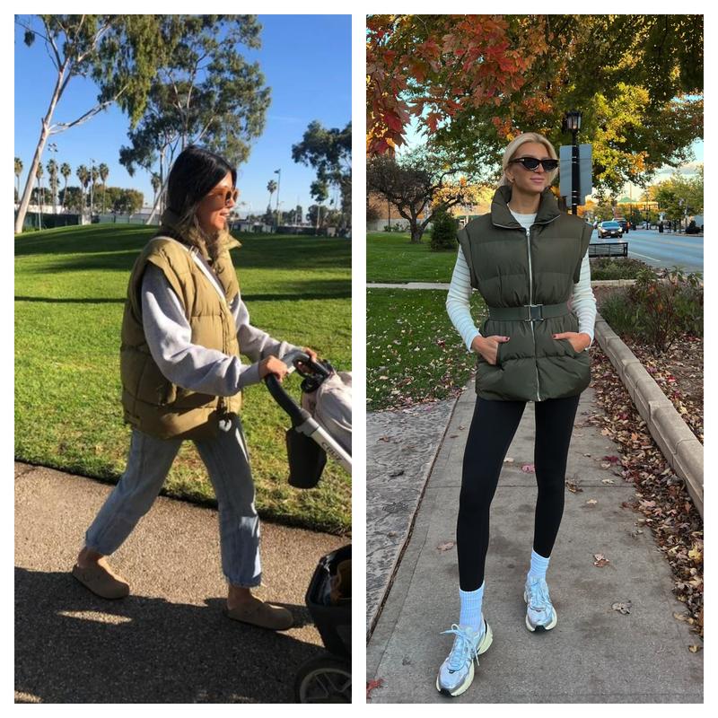 Women's Winter Oversized Puffer Vest Lightweight Stand Collar Flysleeve Insulated Padded Puffy Jackets Coat with Pockets Outerwear Casual Zipper Tops Black Fitted Minimalist - Seldom Seen Styles