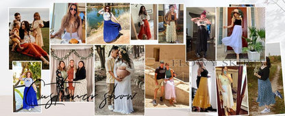 Women's Chiffon Elastic High Waist Pleated A-Line Flared Maxi Skirts Breathable & Comfortable Casual Summer Wear White Black Gymskirt