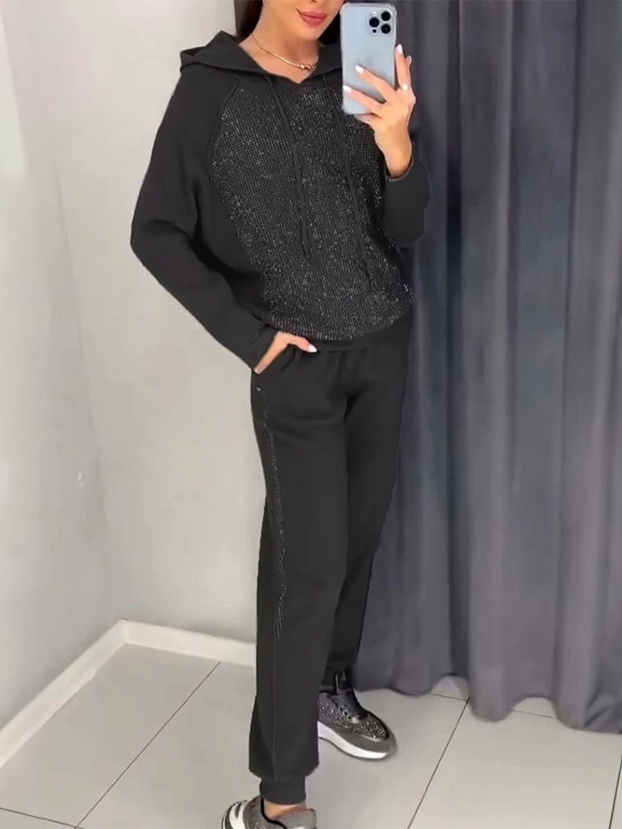 Sparkle Chic Hoodie Jogger Set - Seldom Seen Styles