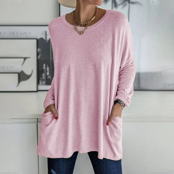 👚50% discount ✨New long-sleeved cotton T-shirt with a casual pocket - Seldom Seen Styles