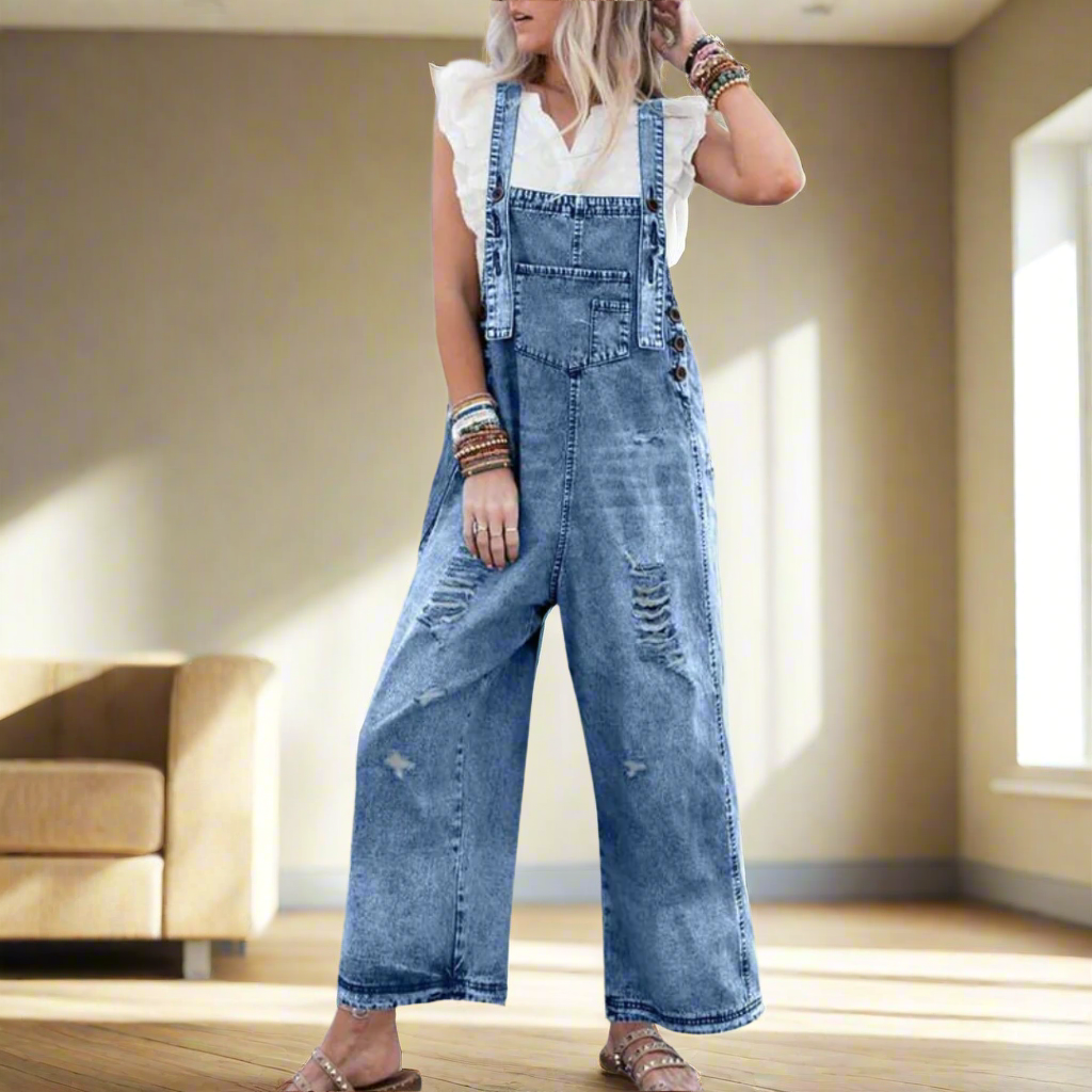 CARMELITA™ – Vintage Wash Adjustable Jumpsuit - Seldom Seen Styles