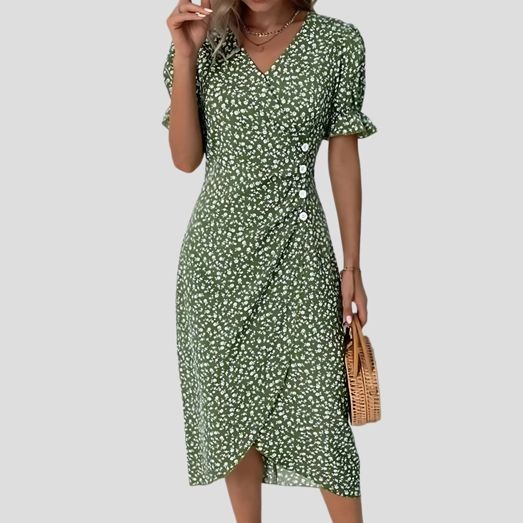 Women’s Elegant Floral Midi Dress - Seldom Seen Styles