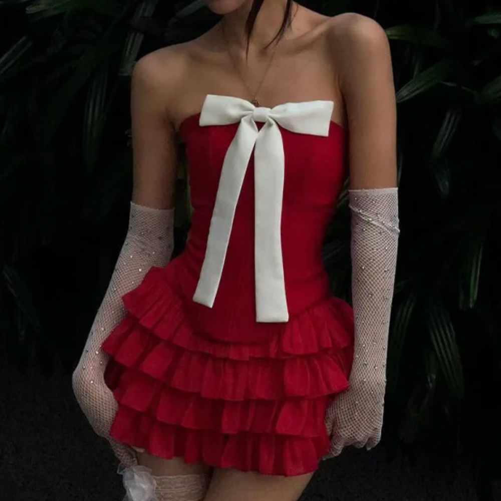 LOLI RUFFLE BOW DRESS - Seldom Seen Styles